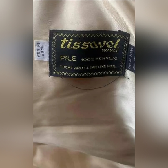 Tissavel France Designer Women Tan Gold Brown Non Fur Coat Sz N/A - Picture 3 of 5